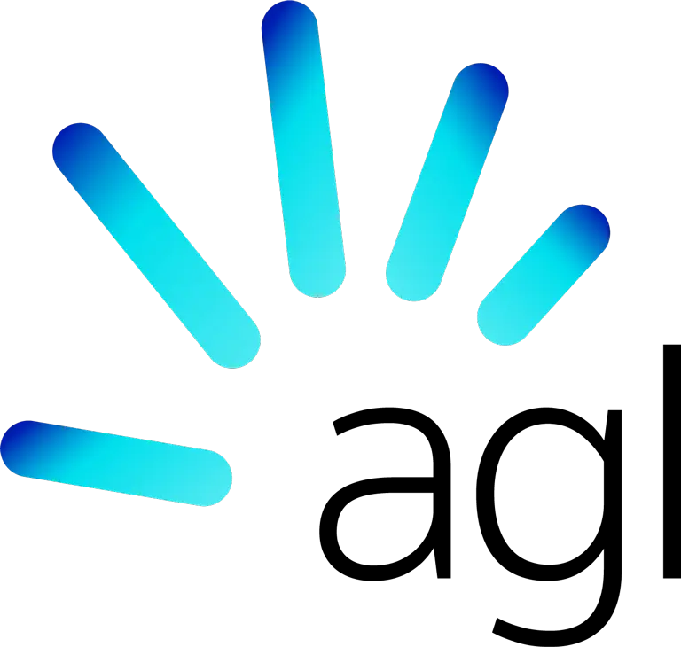 A blue, gradient loading or buffering icon with five bars radiating outward from a central point on a black background.